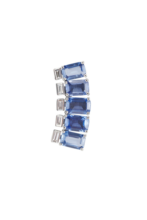 Sutra - Blue Sapphire Diamond Earrings