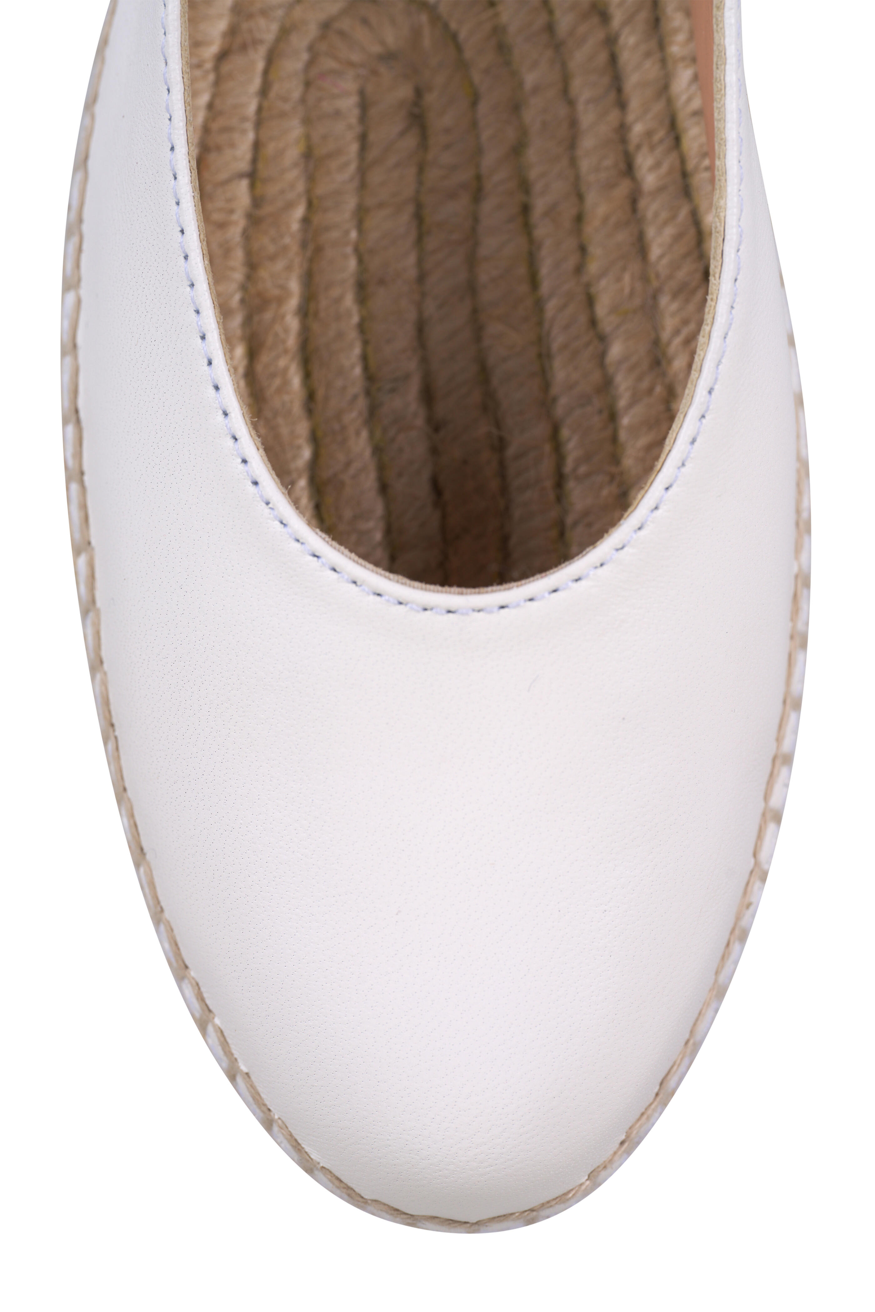 Gianvito Rossi - Paz White Leather Flat Espadrille