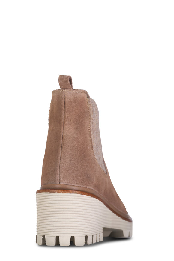 Ron White - Emmaline Mink Suede Lug Sole Boot, 50mm 