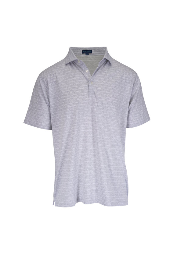 Peter Millar Excursionist British Gray Striped Polo