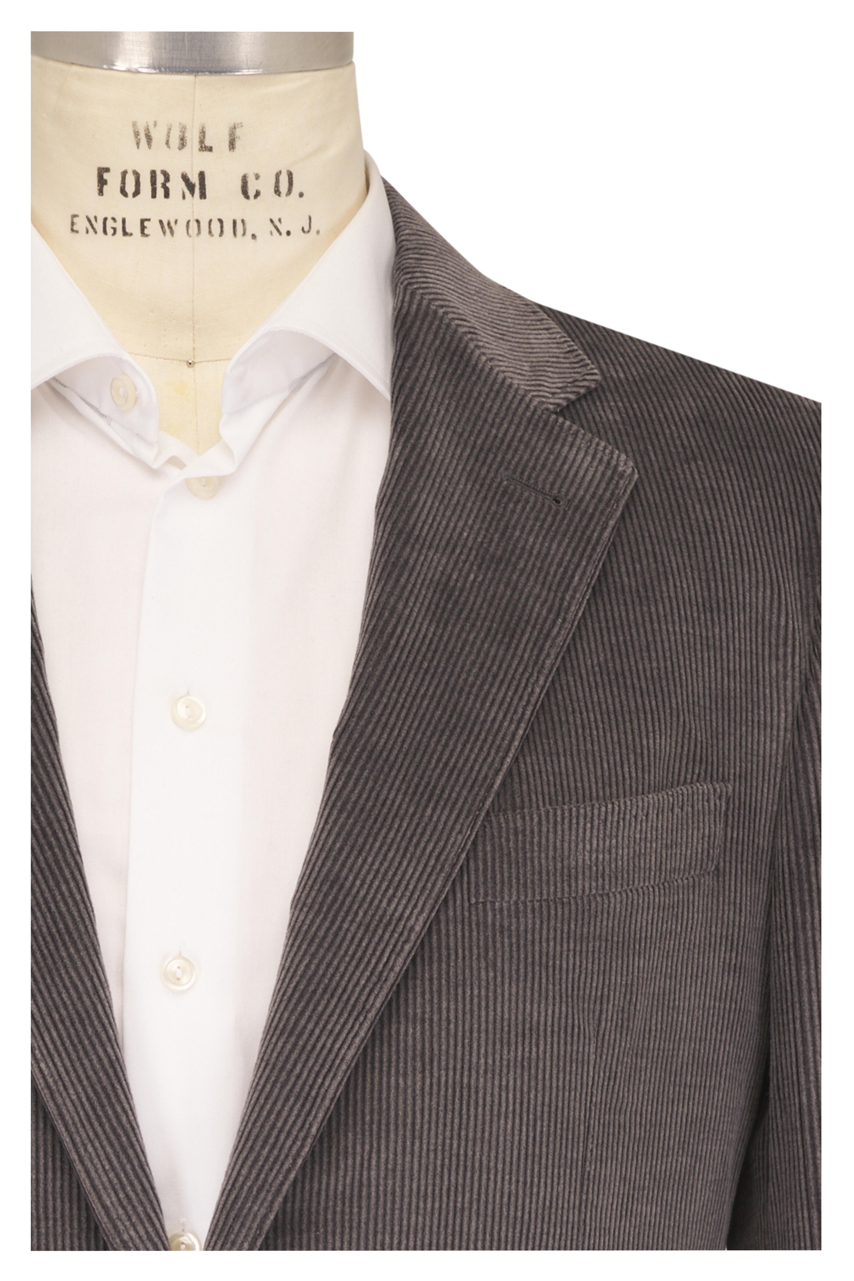 Canali - Gray Luxury Solid Corduroy Sportcoat - view 1