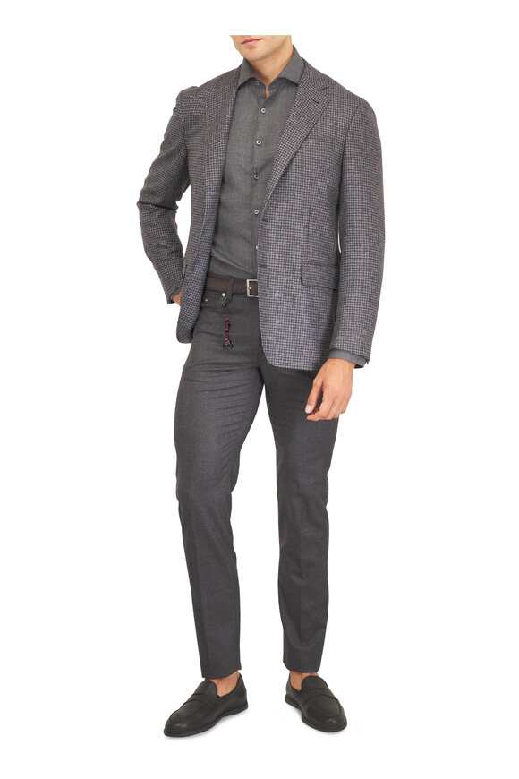 Canali Charcoal Gray Houndstooth Wool Sportcoat - view 2