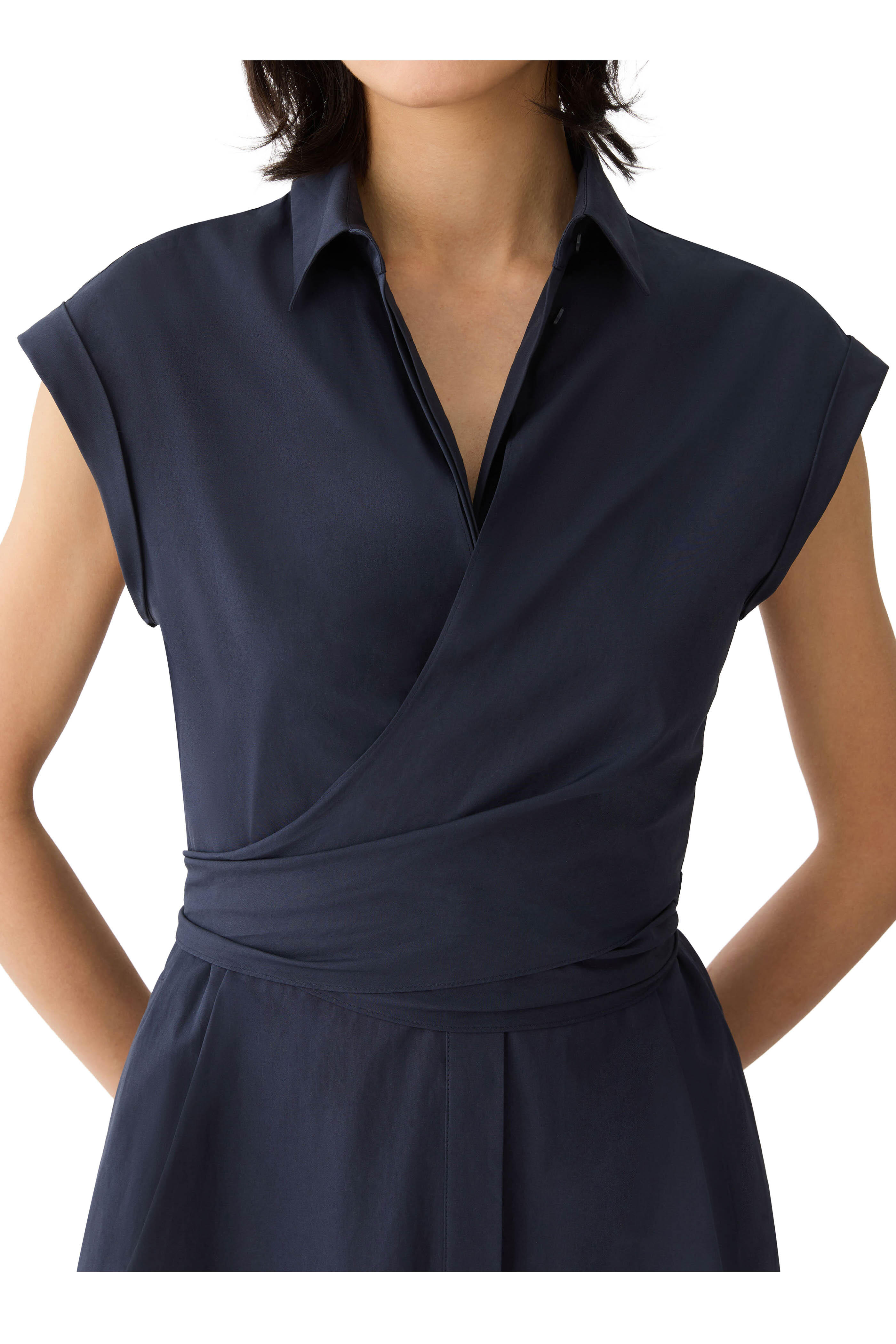 Lafayette 148 New York - Ink Organic Cotton Poplin Wrap Shirtdress - view 4