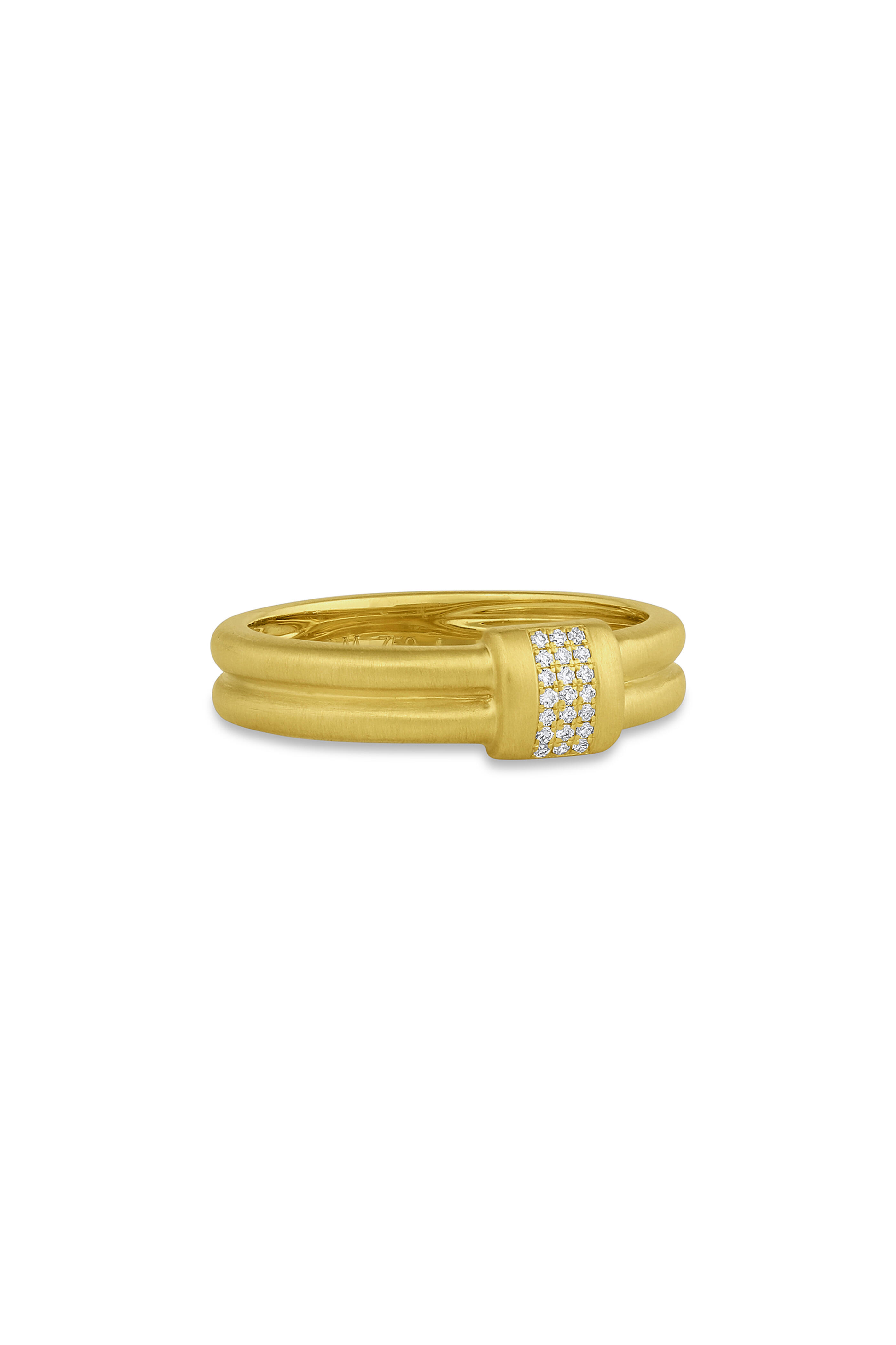 Leigh Maxwell - 18k Yellow Gold Amani Double Band Slider Ring - view 2