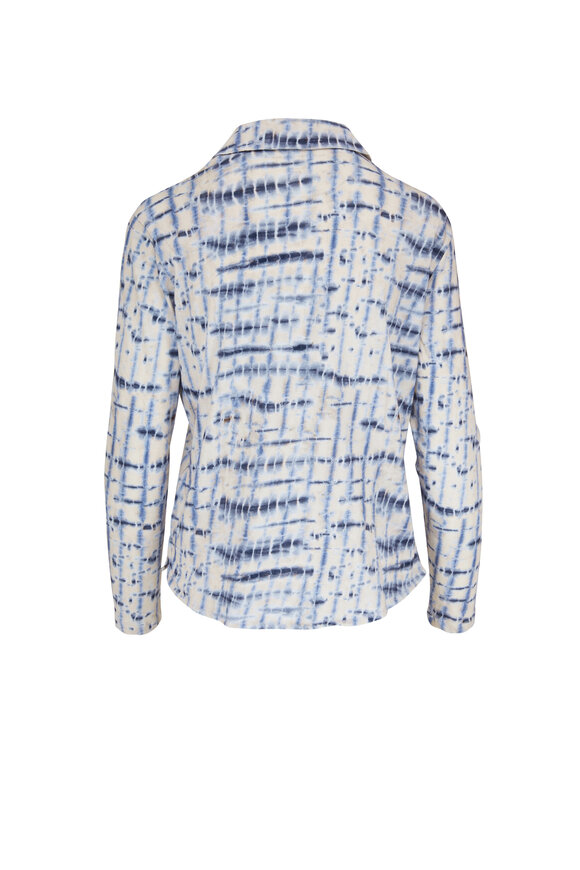 Majestic - Blue Cotton Tie-Dye Button Down