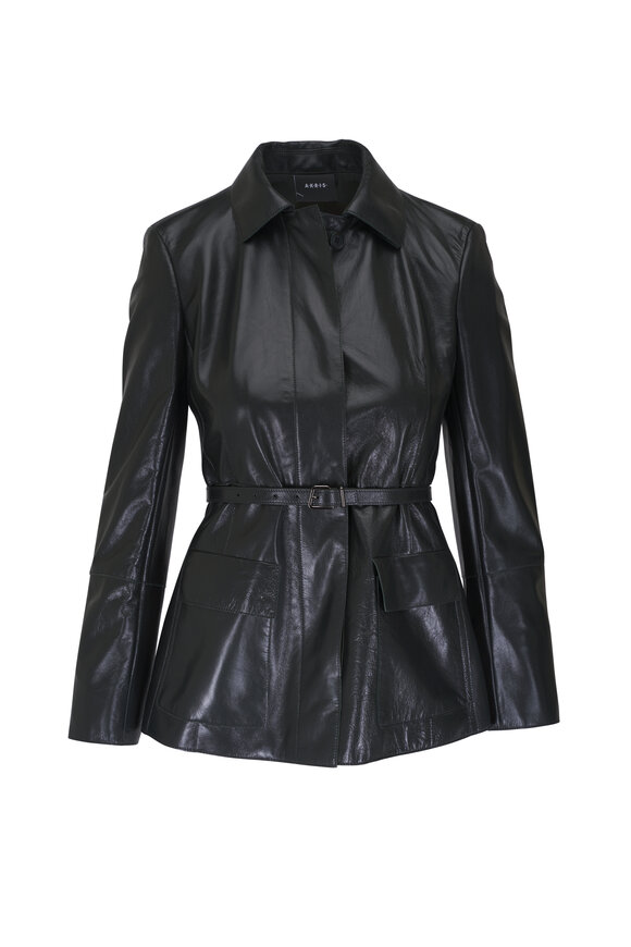 Akris - Whisper Kale Lacquer Leather Jacket 