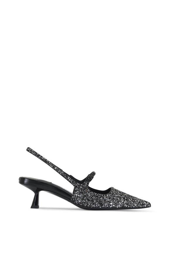 Jimmy Choo - Didi Black & Silver Glitter Patent Heel, 45mm