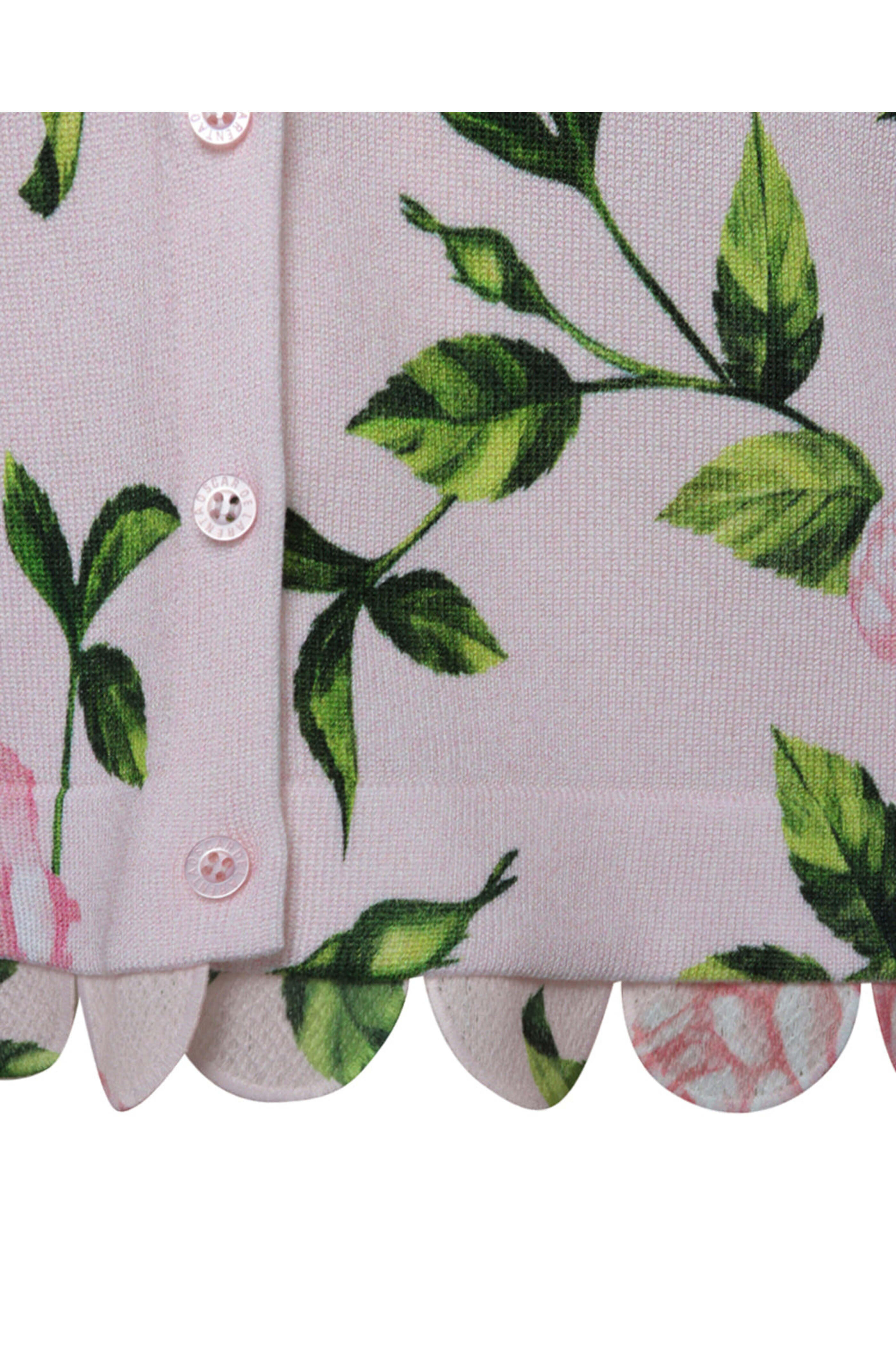 Oscar de la Renta - Blush Pink English Rose Jacquard Cardigan