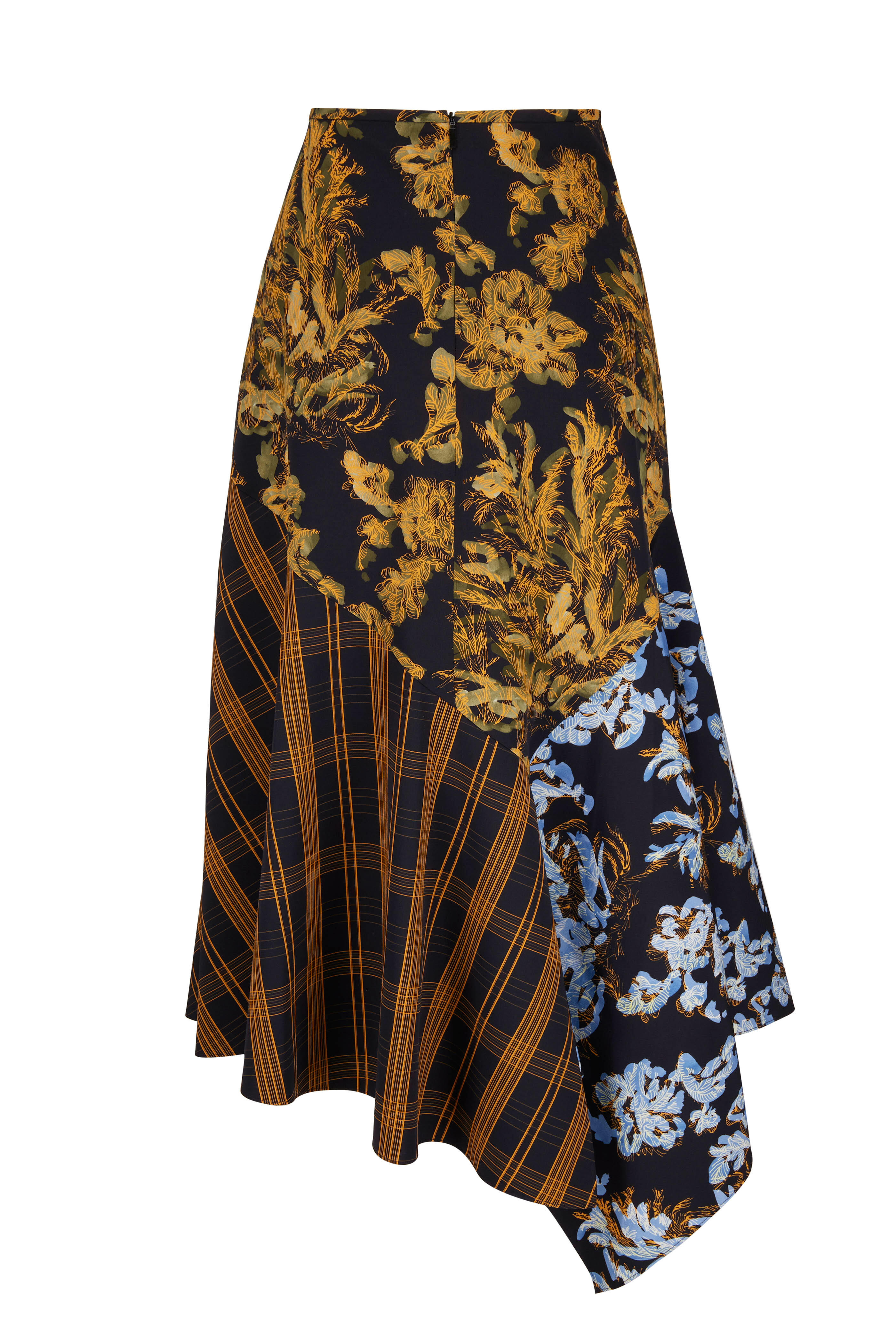 Lafayette 148 New York - Yellow Multi Asymmetric Handkerchief Skirt