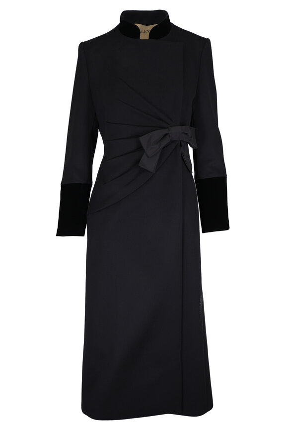 Valentino Black Compact Drape Coat