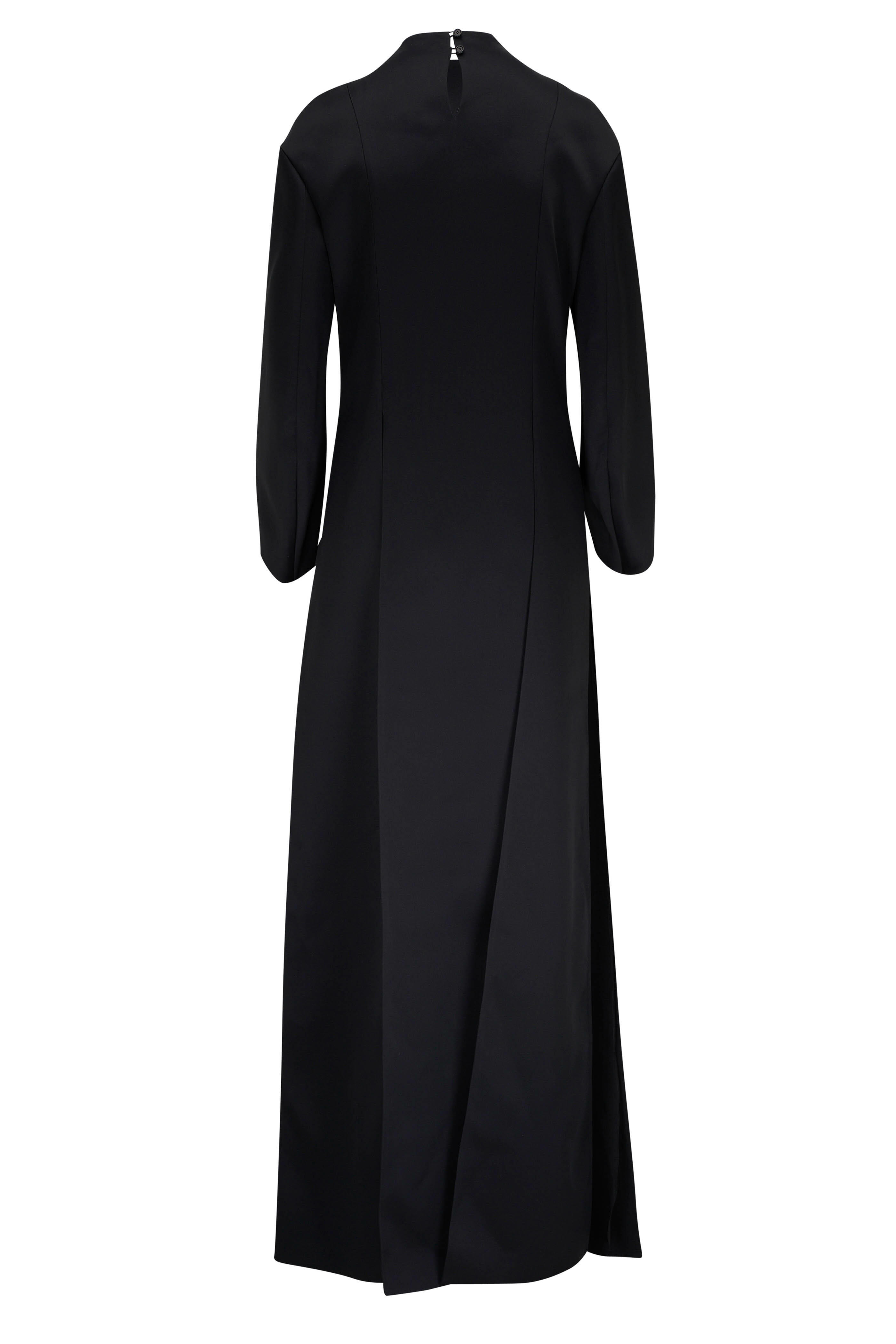 Khaite - Clete Black Bonded Crepe Dress | Mitchell Stores