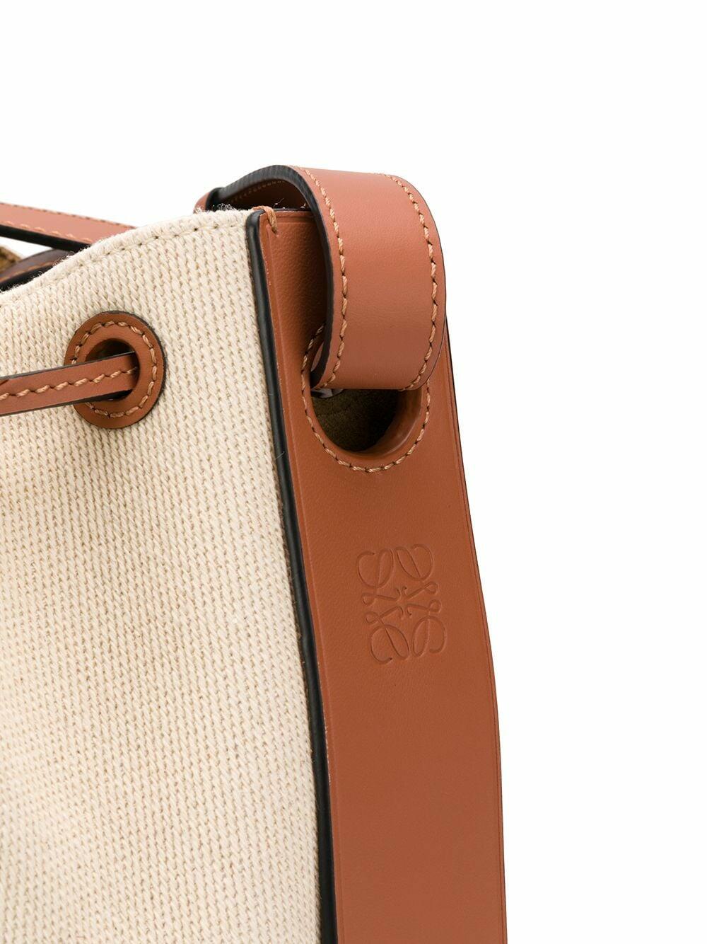 Loewe - Small Balloon Ecru & Tan Leather & Canvas Bag