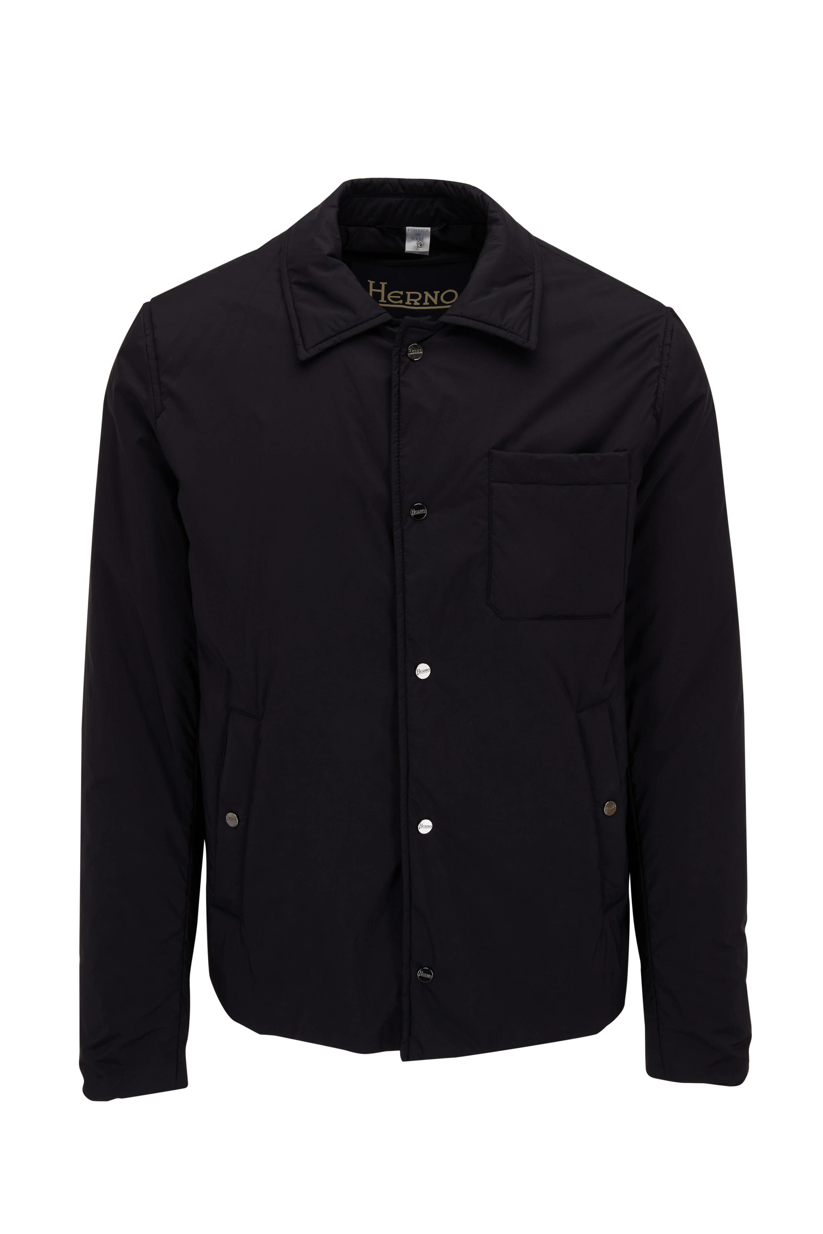 Herno Navy Blue Shirt Jacket Mitchell Stores
