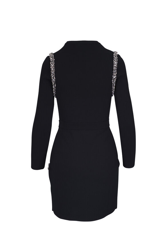 Jonathan Simkhai - Nyx Black Wrap Embellished Mini Dress