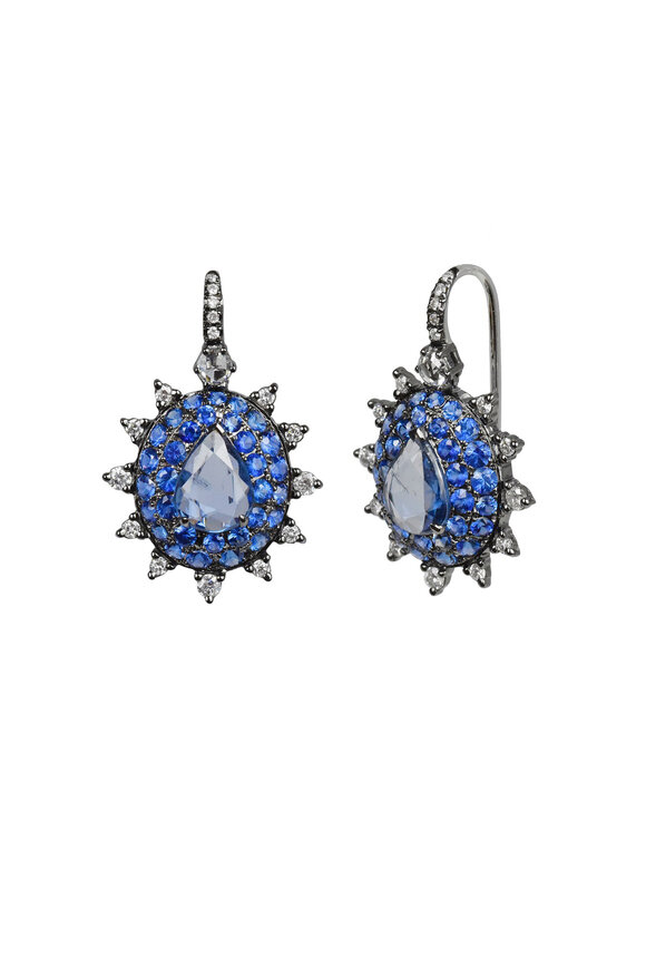 Nam Cho - 18K White Gold Sapphire & Diamond Earrings