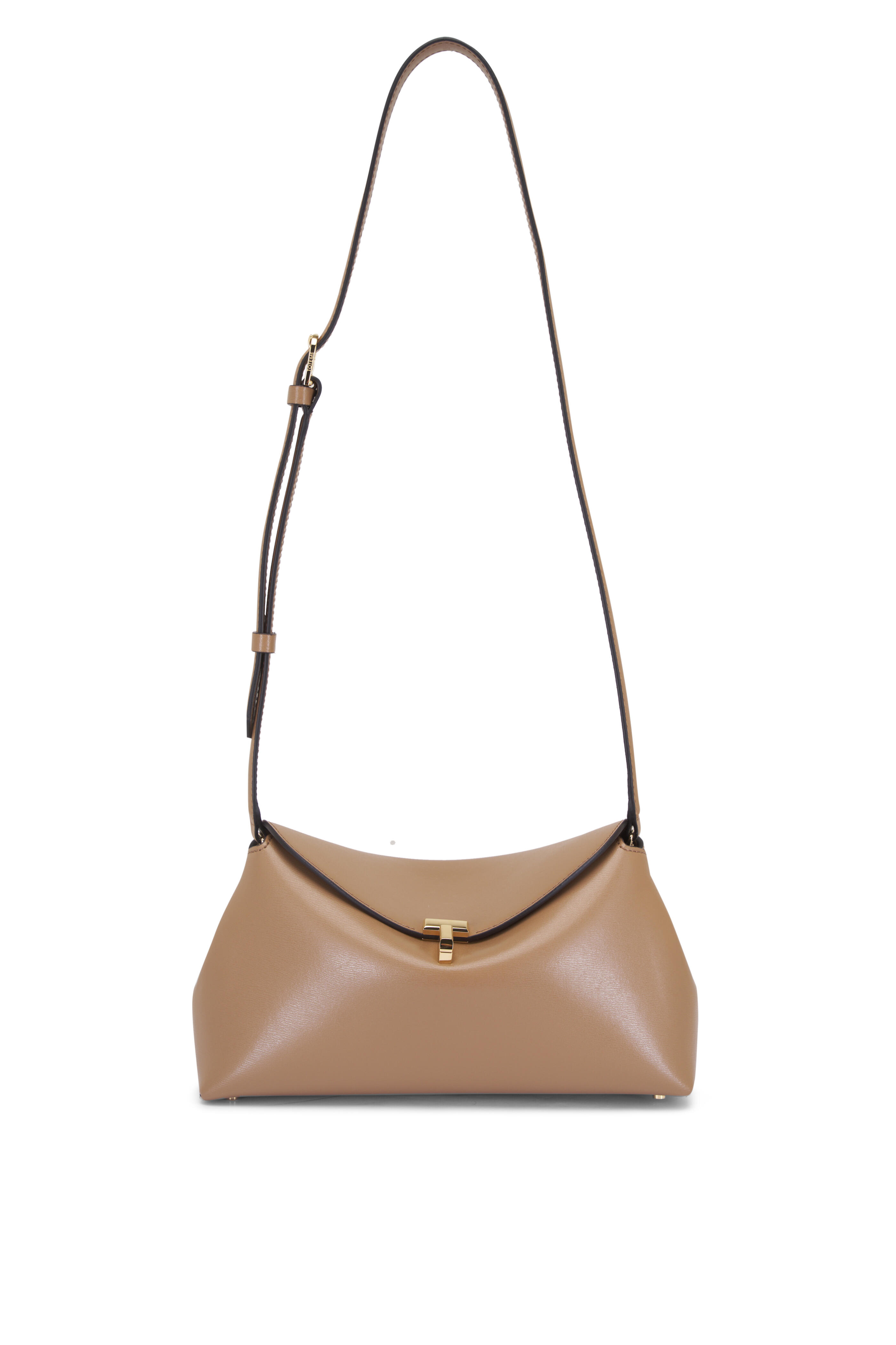 Totême - T-Lock Brown Leather Clutch | Mitchell Stores