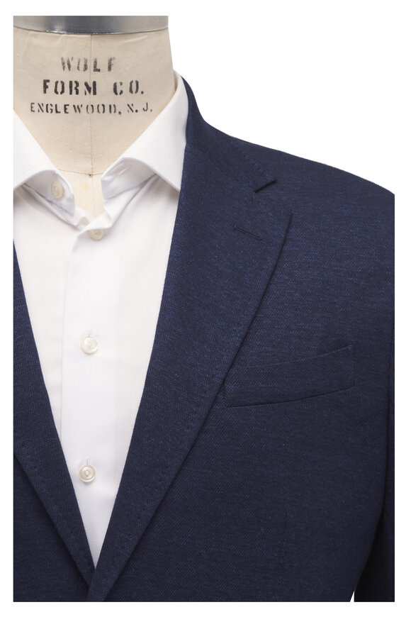 Agnona Navy Linen & Cotton Sportcoat