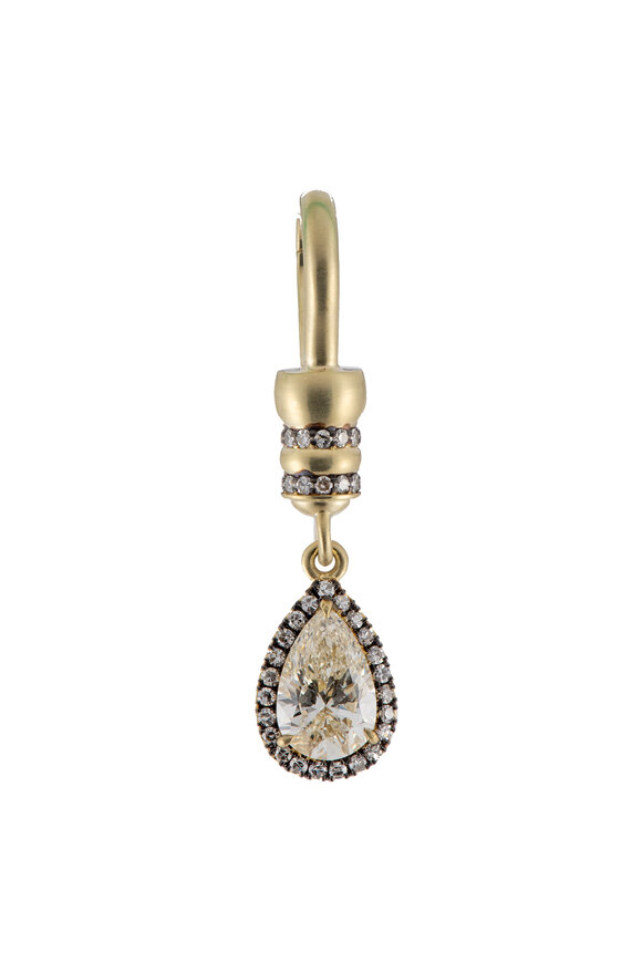 Sylva & Cie 18k Yellow Gold Pear Shape Diamond Pendant