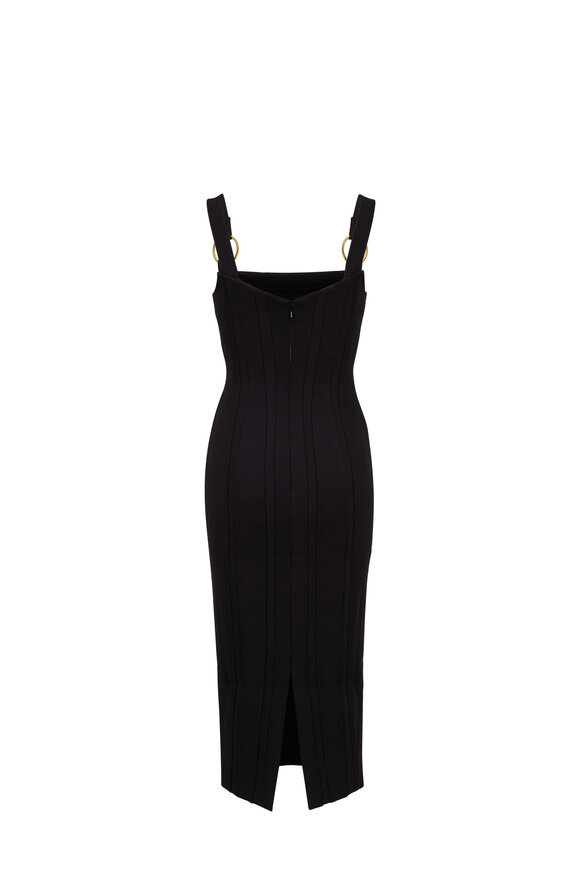 Rachel Gilbert - Abiba Black Fitted Midi Dress