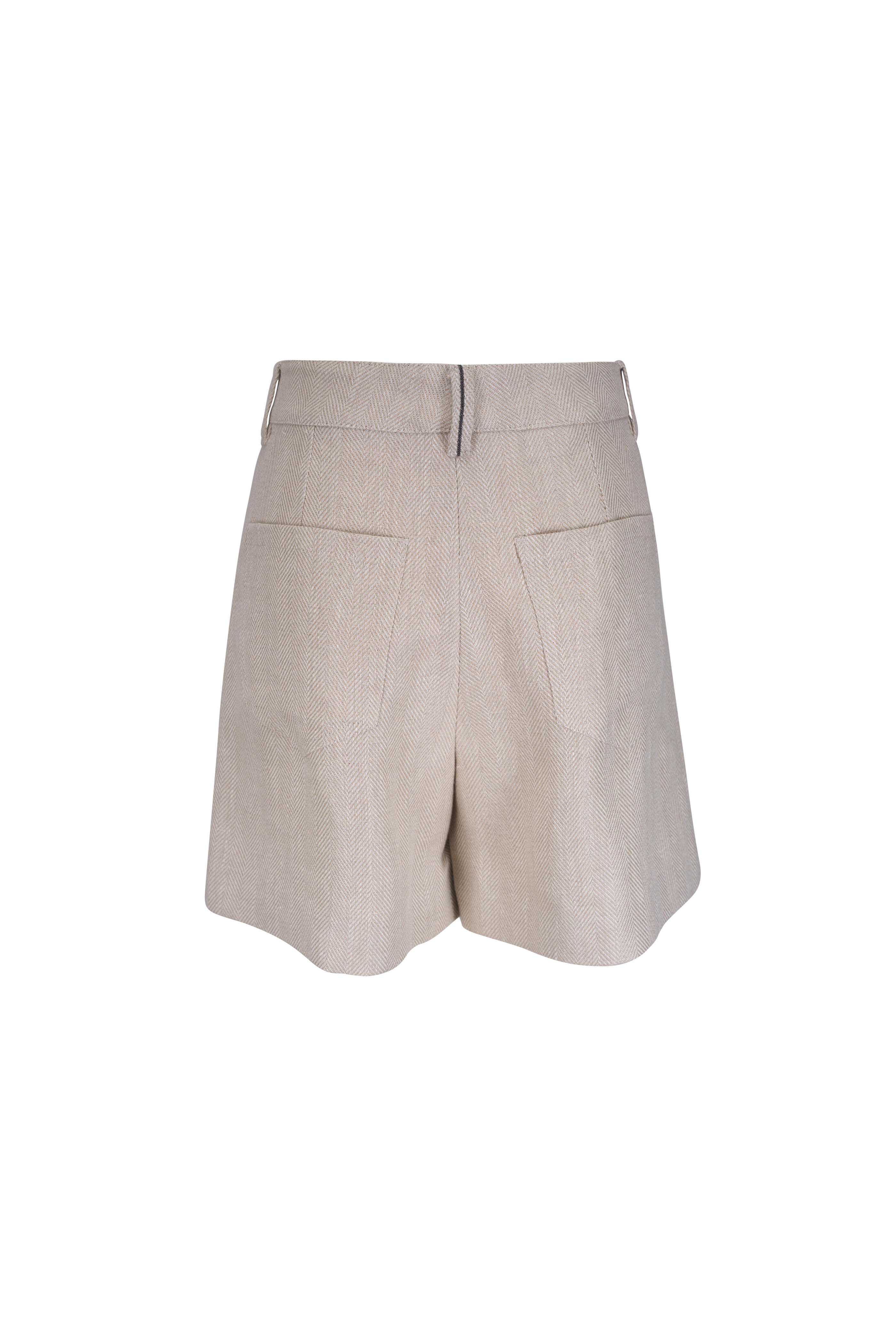 Brunello Cucinelli - Cotton & Linen Herringbone Short