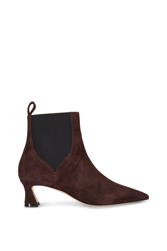 Malone Souliers Carolyn Ebony Suede Short Boot, 45mm - view 2