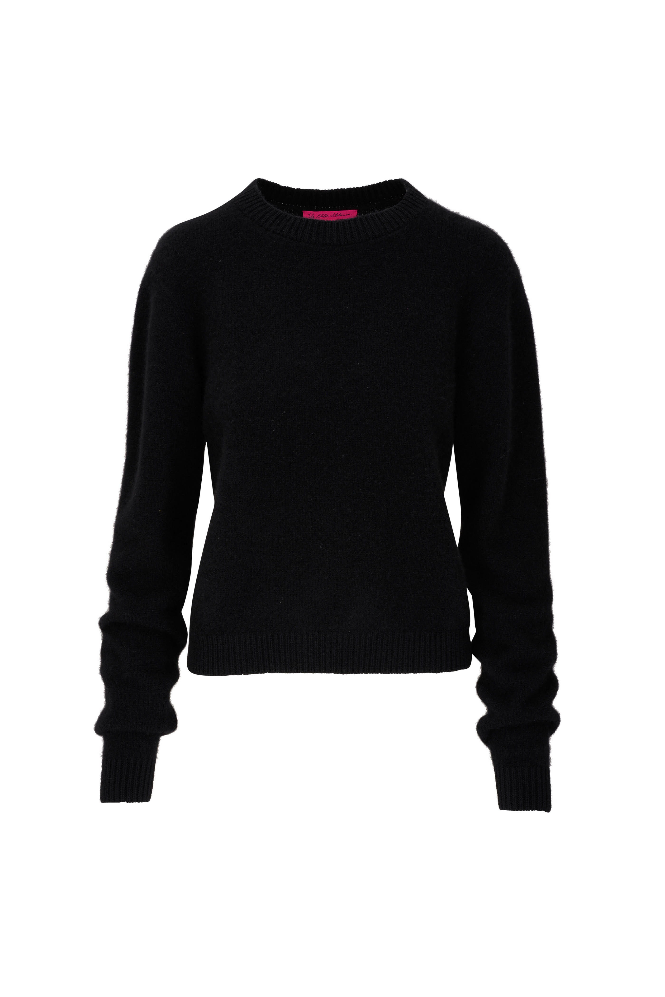 The Elder Statesman - Simple Crew Black Cashmere Sweater