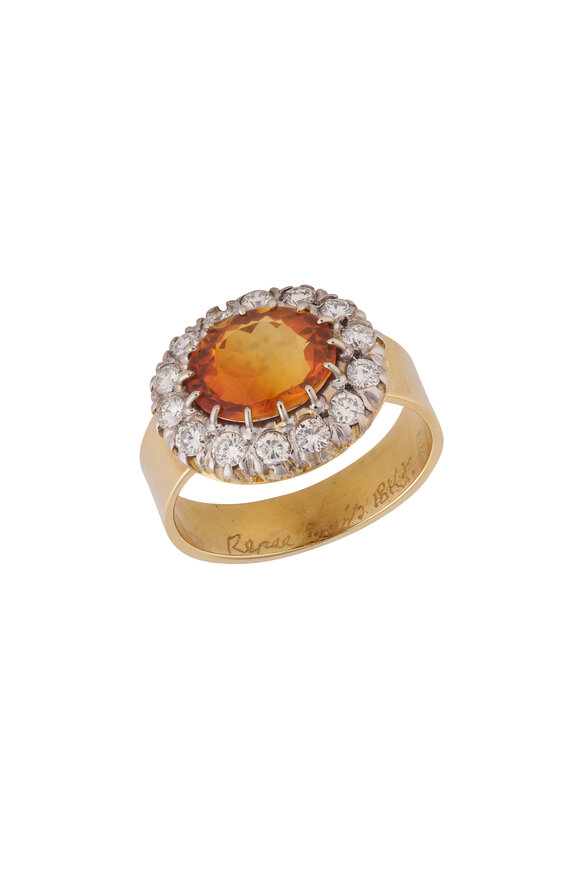Renee Lewis 18k Yellow Gold Diamond & Citrine Ring