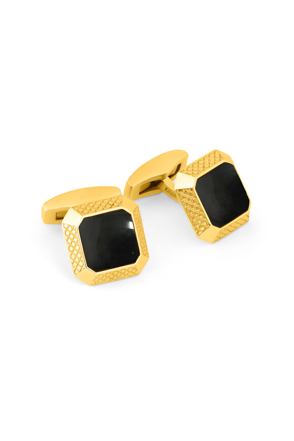 Tateossian - Black Onyx Octogon Cufflinks