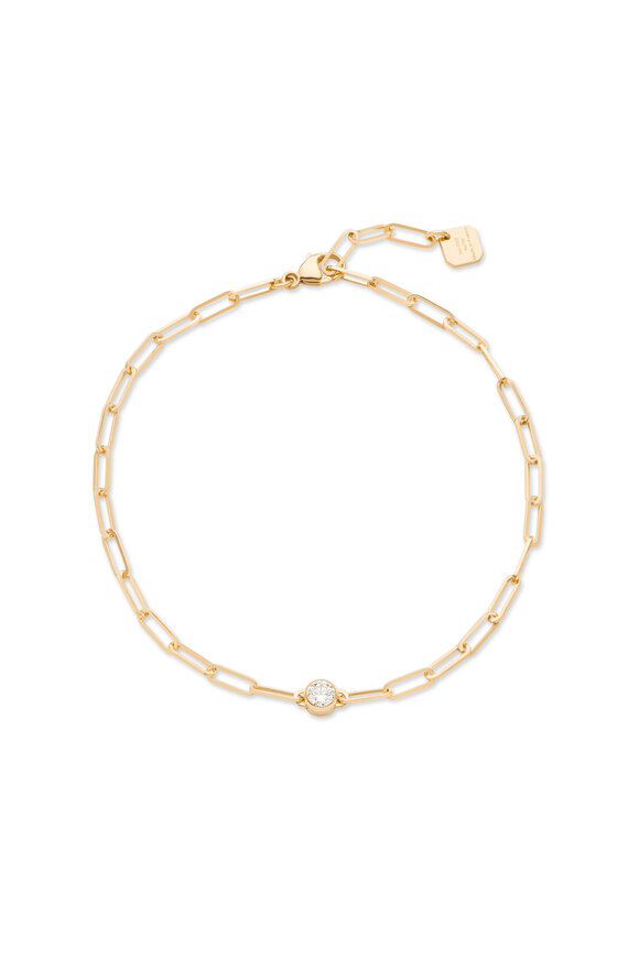 Nouvel Heritage - Round Diamond Classic Link Gold Bracelet