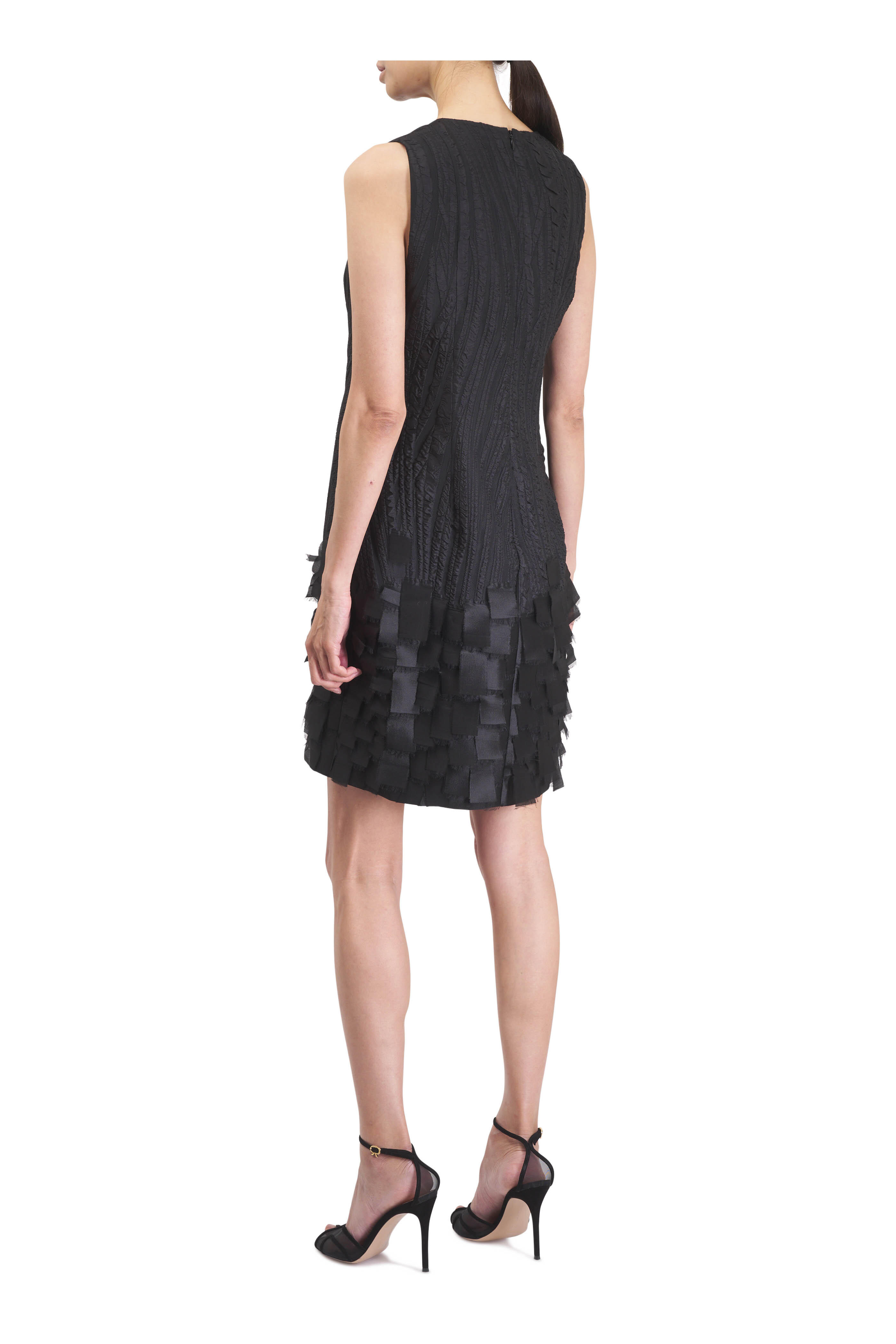 Akris - Black Textured Jacquard Sheath Dress