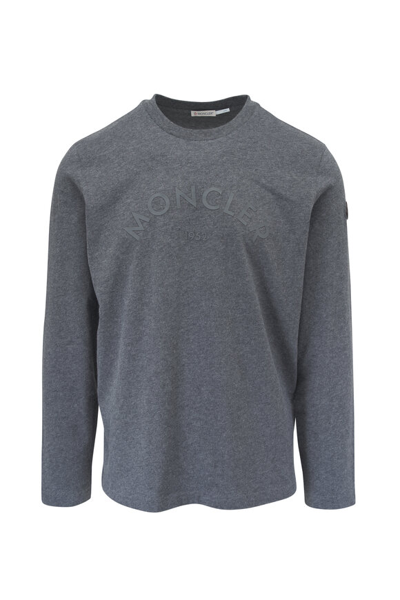 Moncler Dark Gray Logo Long Sleeve T-Shirt