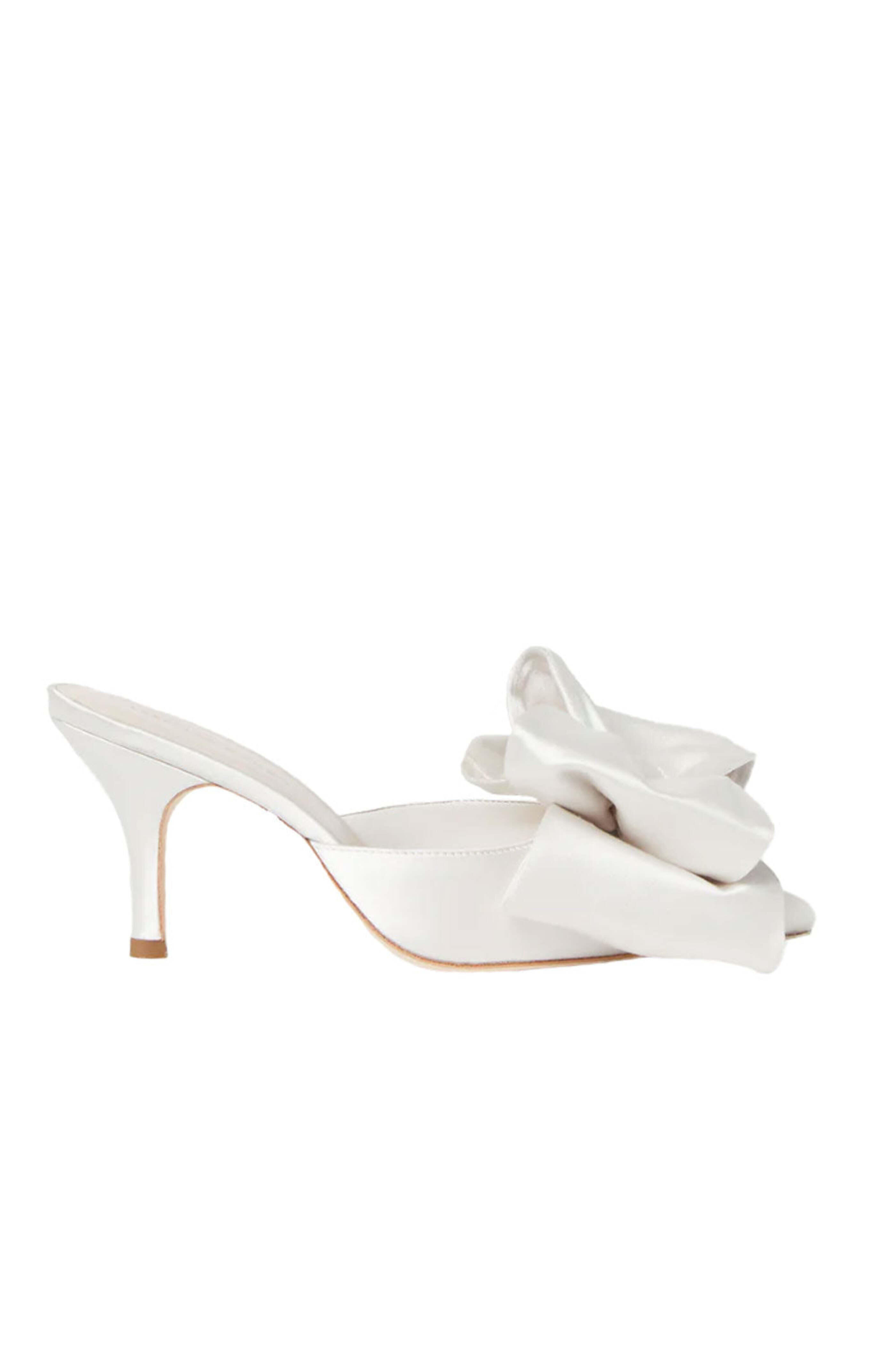 Loeffler Randal - Margot Satin Bow Mule in Cream