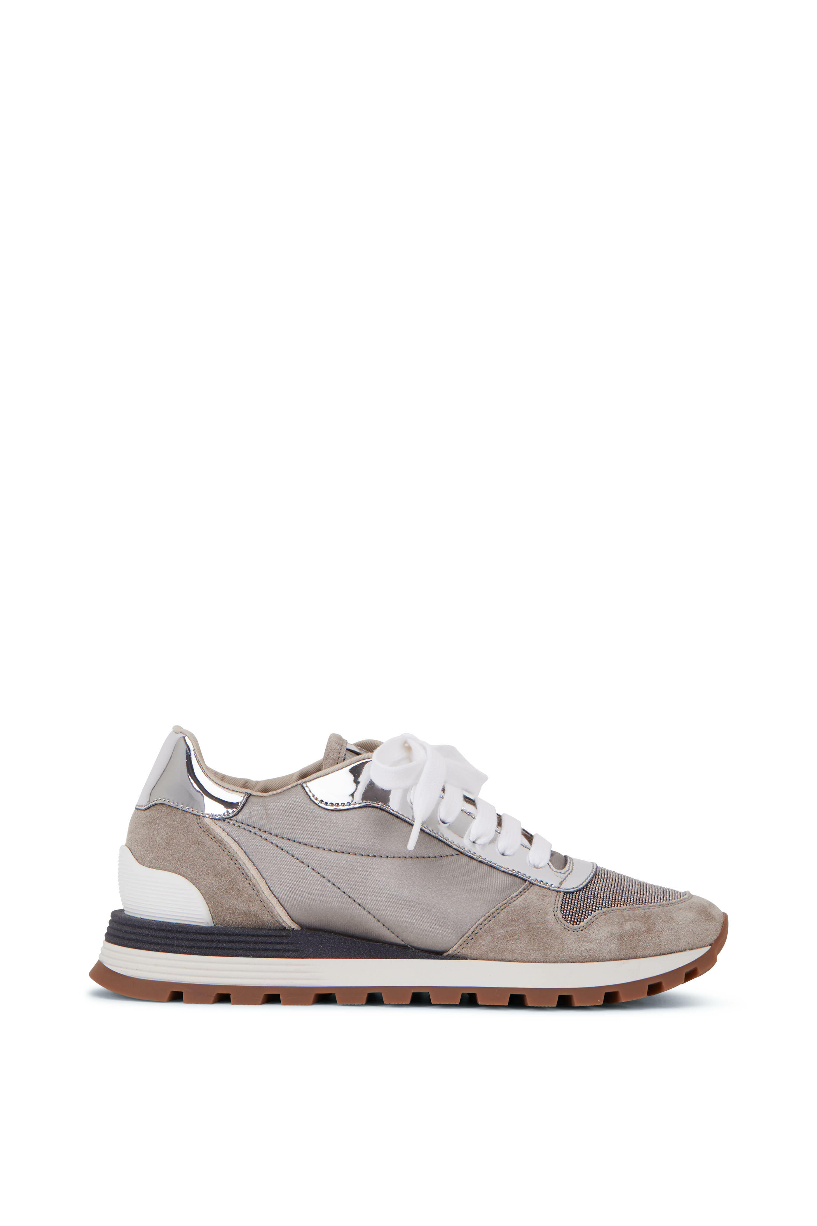 Brunello Cucinelli - Silver Metallic Monili Toe Sneaker