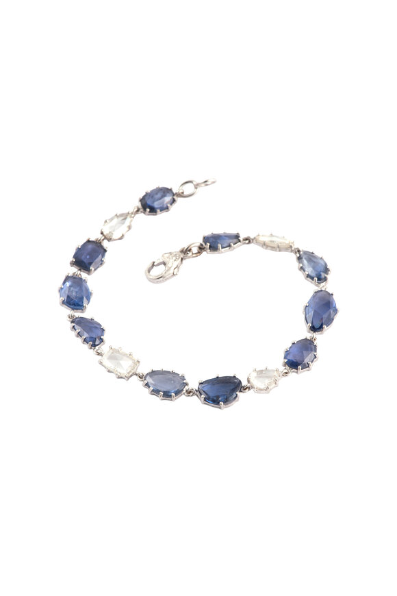 Sylva & Cie 18k White Gold Sapphire & Diamond Bracelet - view 1