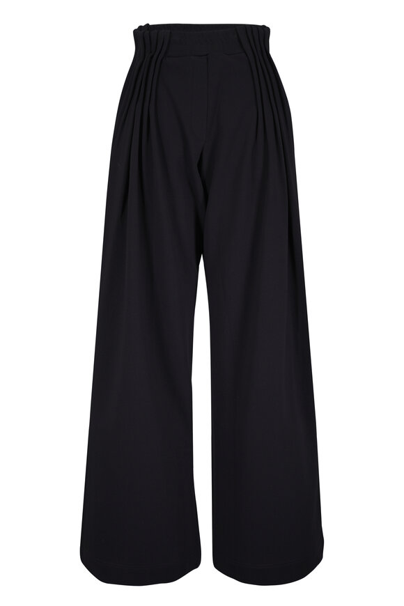 Dries Van Noten Black Cotton Pleated Slouch Pant - view 1