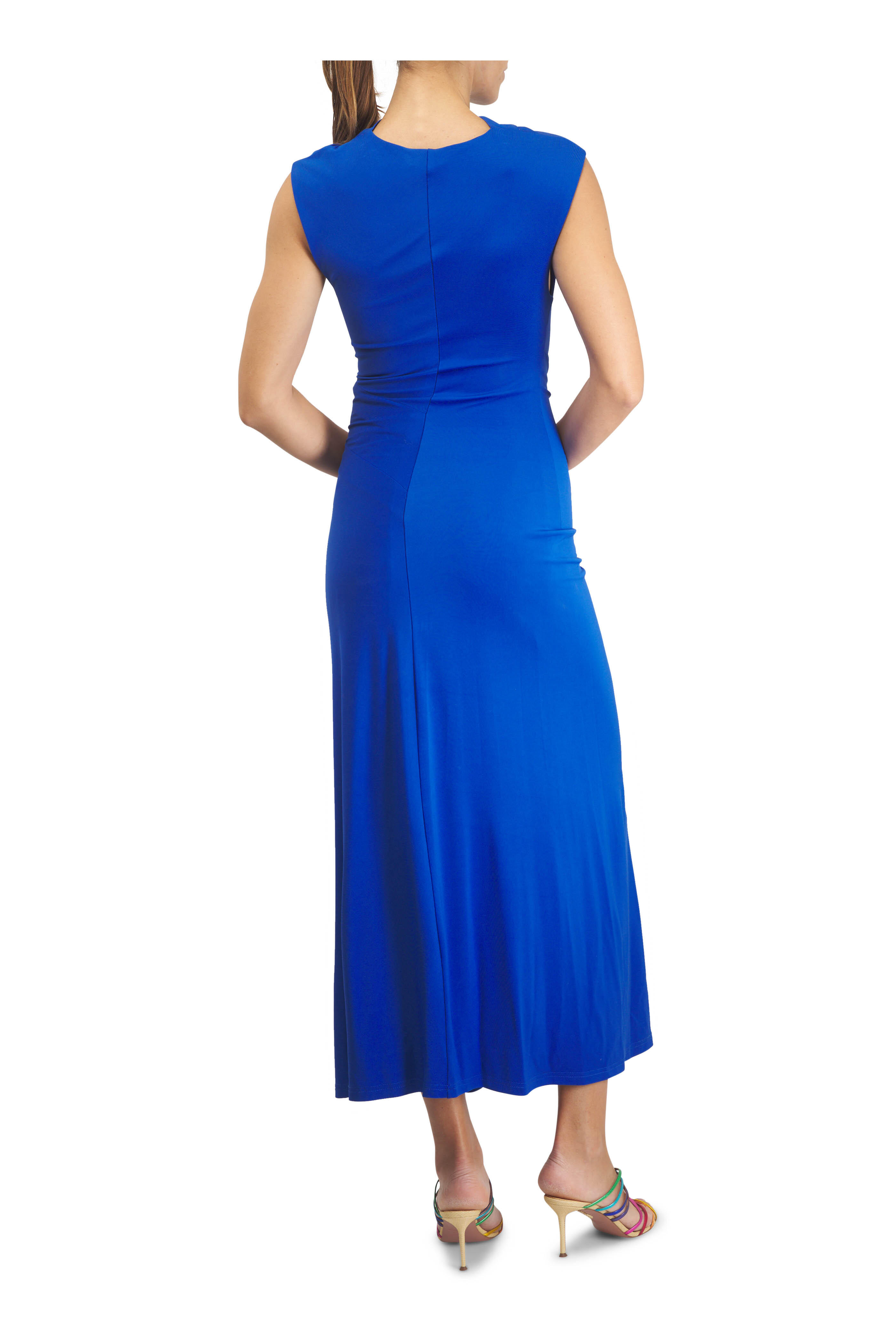 Simkhai - Acacia Royal Blue Draped Jersey Midi Dress - view 3