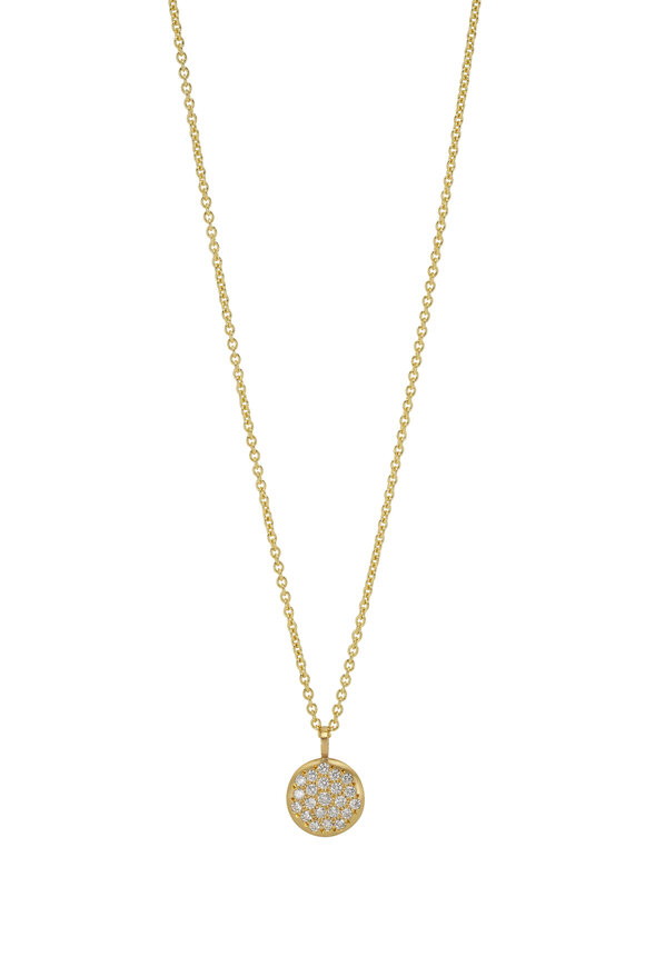 Caroline Ellen - Medium Pave Diamond Pendant Necklace 