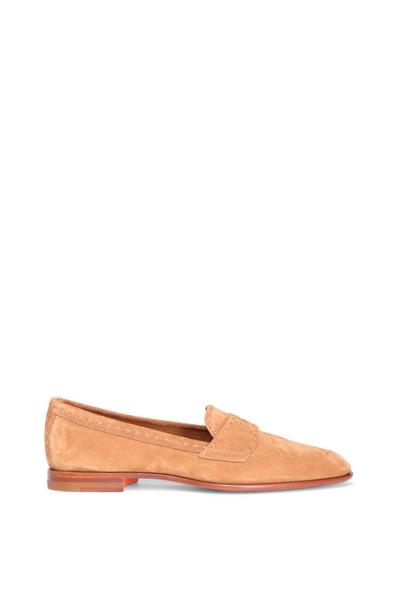Santoni Marlene Light Brown Suede Penny Loafer - view 2