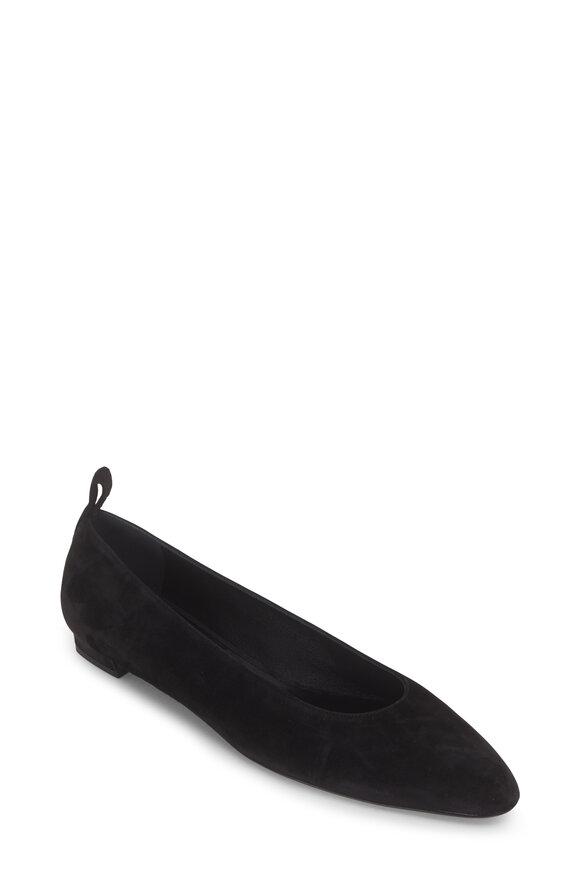 The Row - Lady D Black Suede Ballerina Flat
