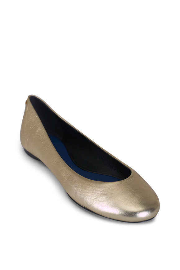 Lanvin Gold Leather Ballerina Flat