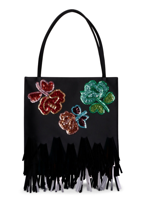 Marni Embellished Floral Satin Tote