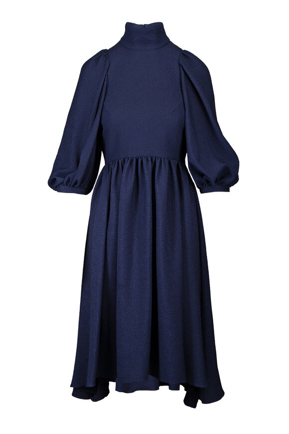 Edeline Lee Warrior Navy Jacquard Bubble Dress - view 1