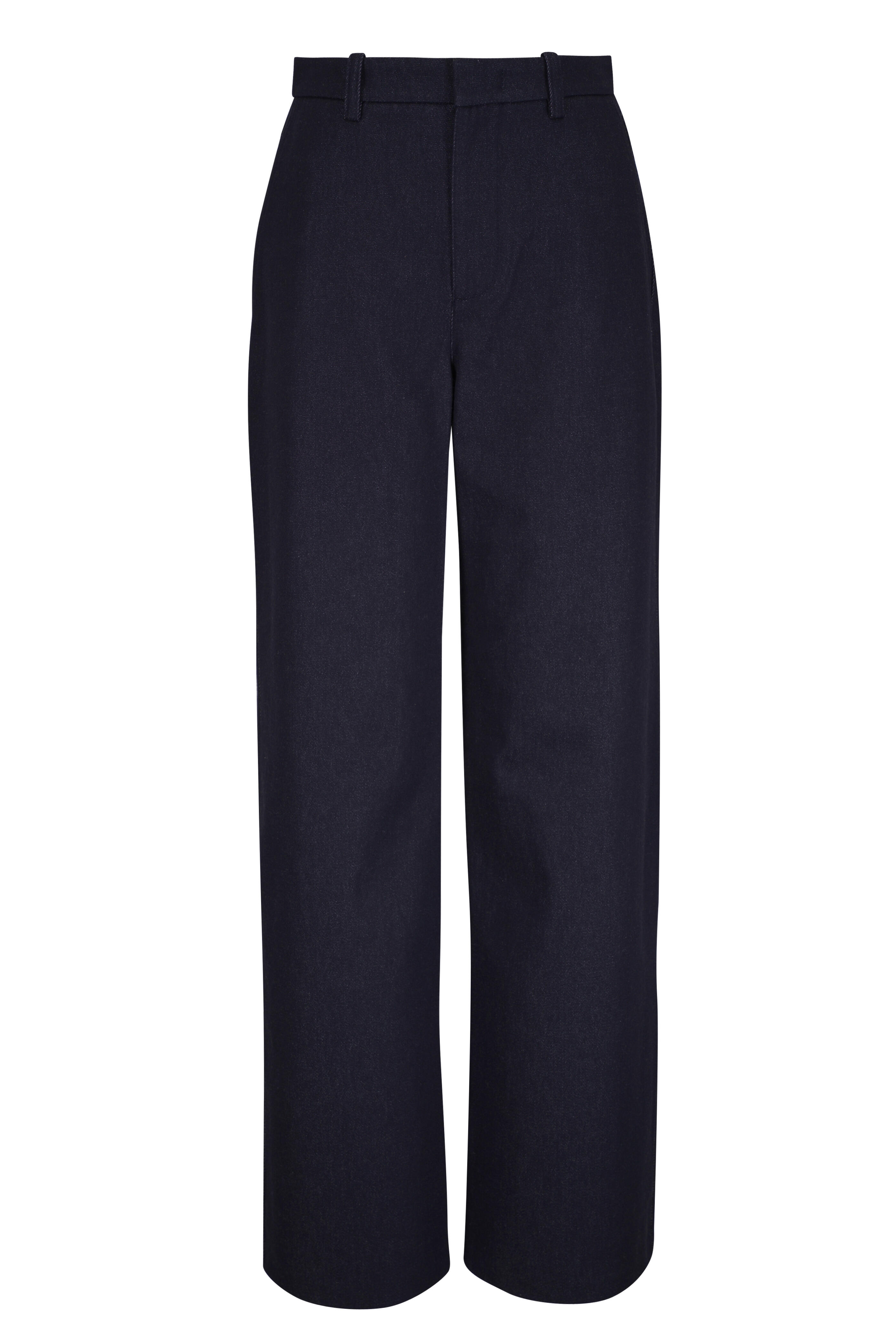 Vince - Dark Indigo Wide Leg Cotton Twill Pant