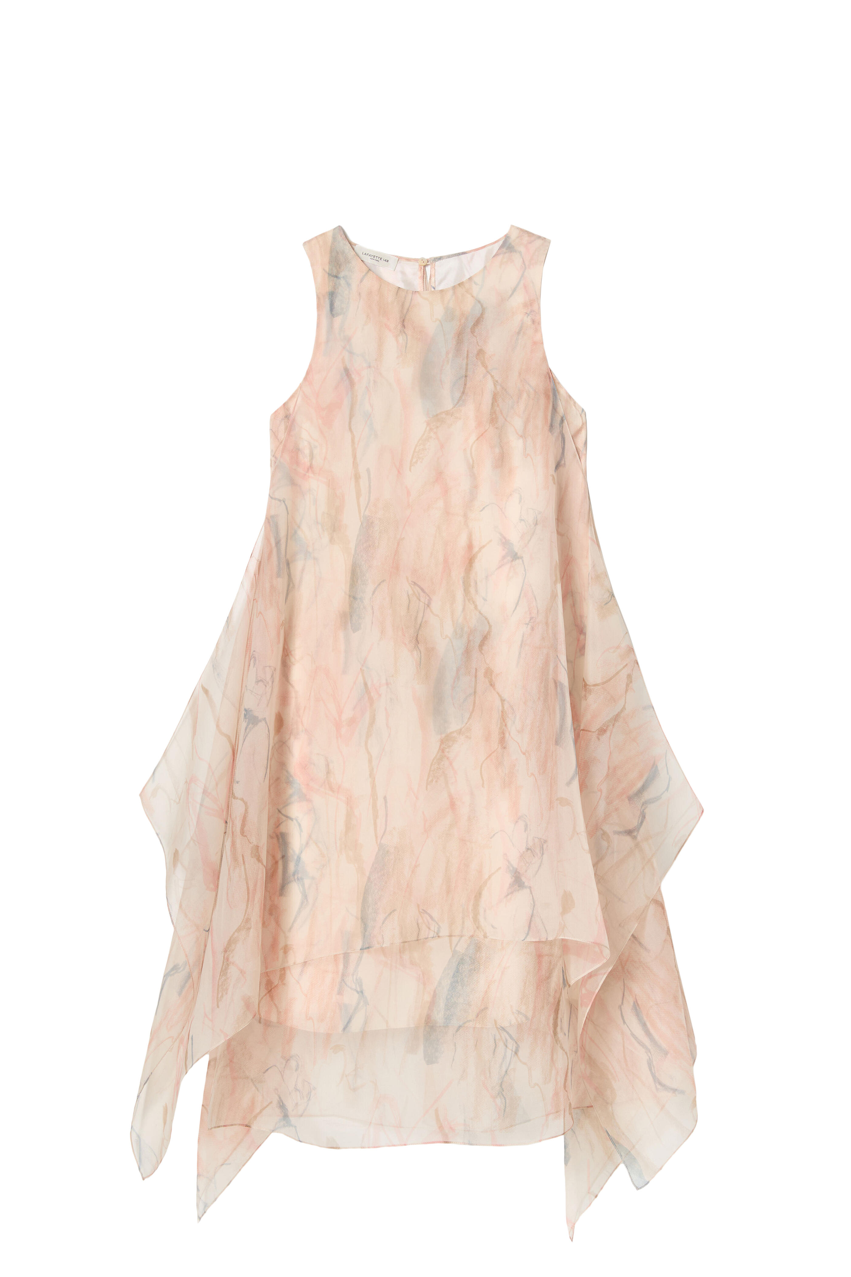 Lafayette 148 New York - Multi-Color Layered Handkerchief Silk Midi Dress