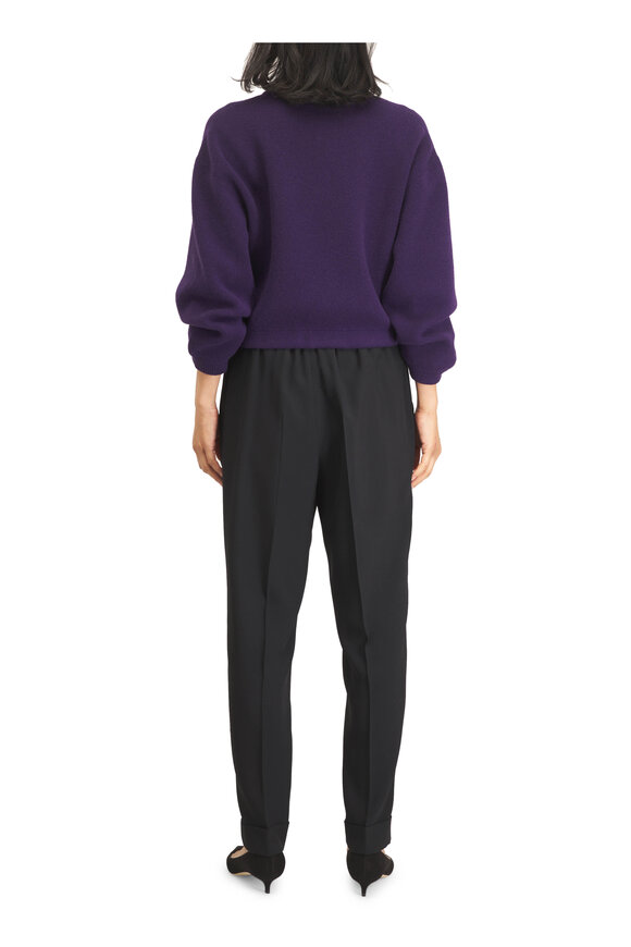 Akris Dark Purple Cashmere & Silk Sweater - view 3