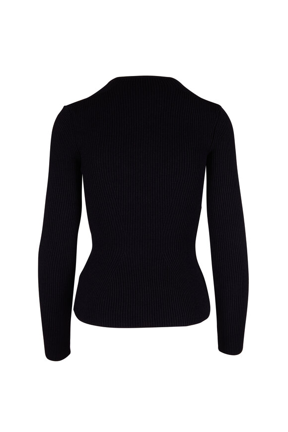 Khaite - Kirah Black Ribbed Knit Sweater