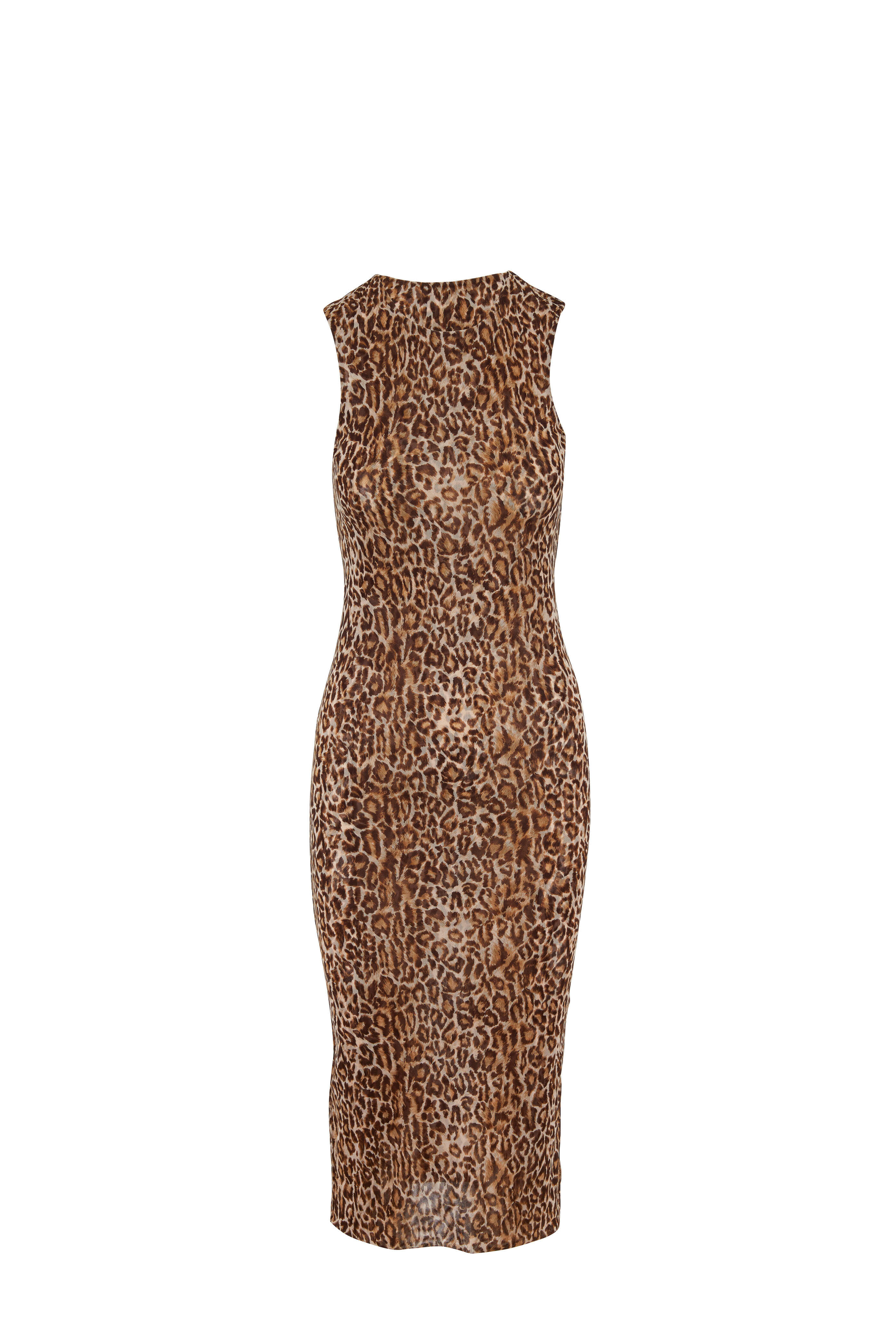 Peter Cohen - Copper Tulle Leopard Print Sleeveless Dress