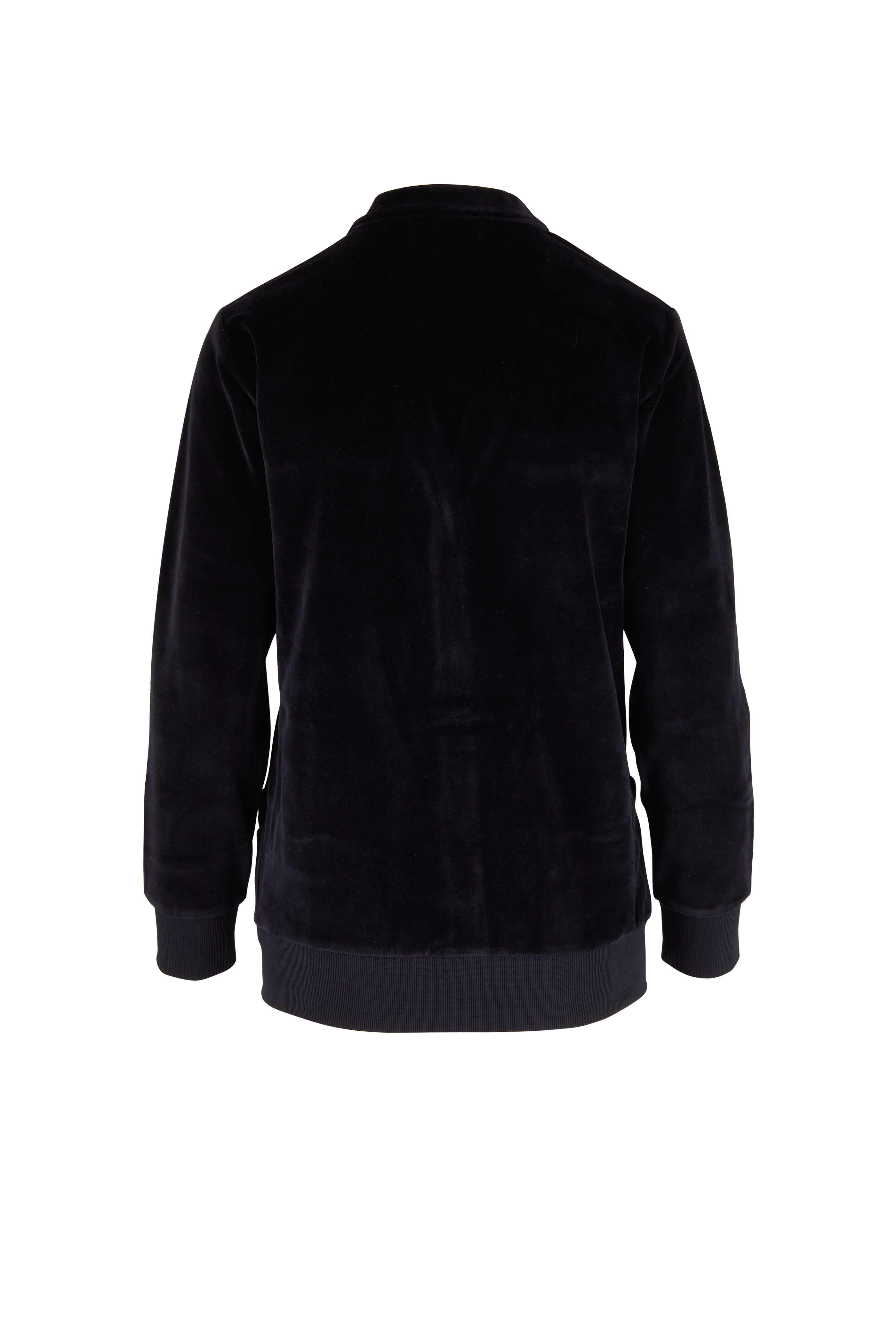 Nili Lotan - Evelina Black Velour Cardigan