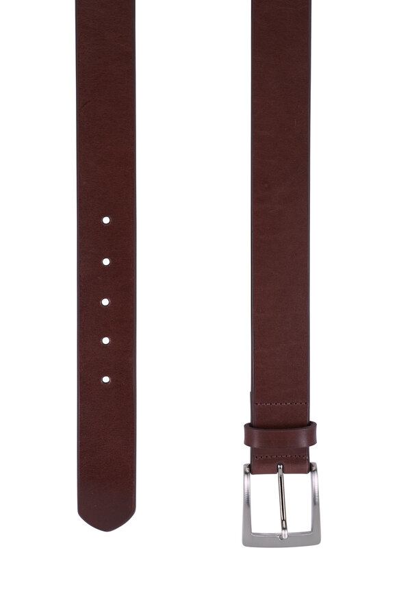 W Kleinberg Venice Brown Calf Leather Belt - view 2