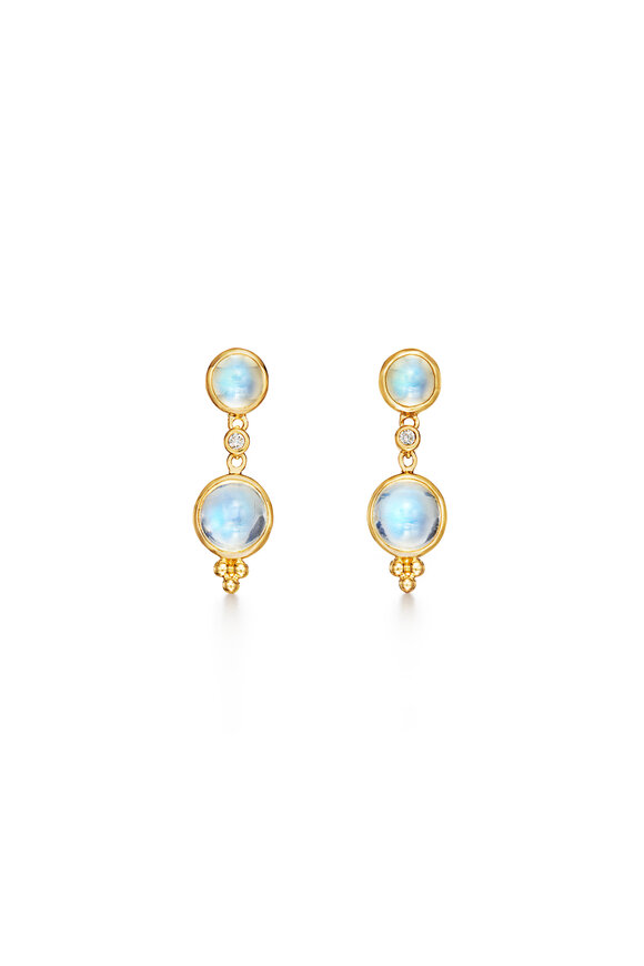 Temple St. Clair - Diamond Moon Drop Earrings